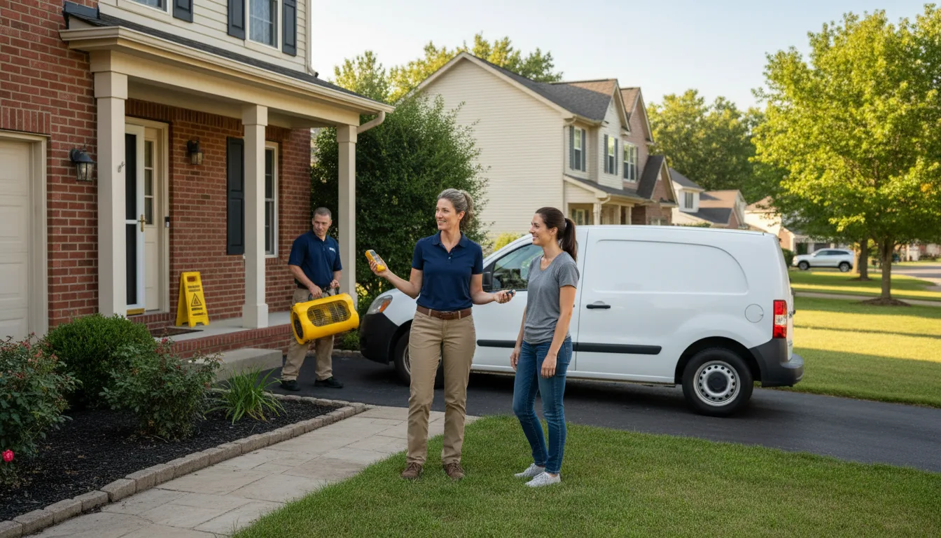Residential water damage restoration in Evans City, PA